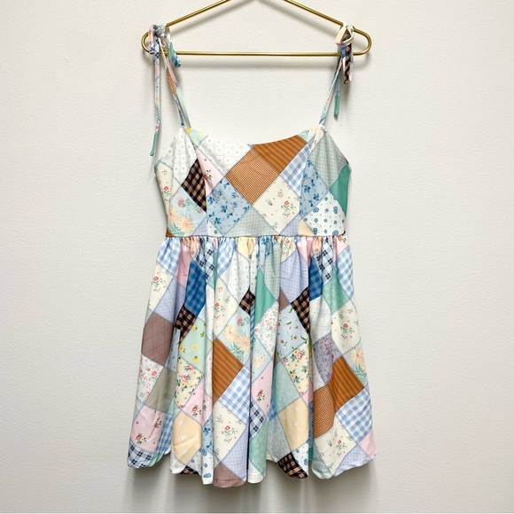 Dolls Kill Dresses & Skirts - Dolls Kill Holly Hobbie Stitched With Love Patchwork Babydoll Mini Dress Medium